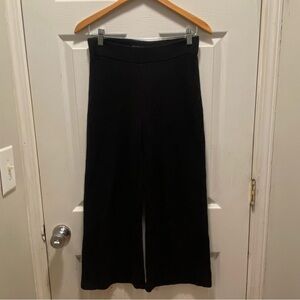 Abercrombie and Fitch women black wide leg knit textured lounge pants